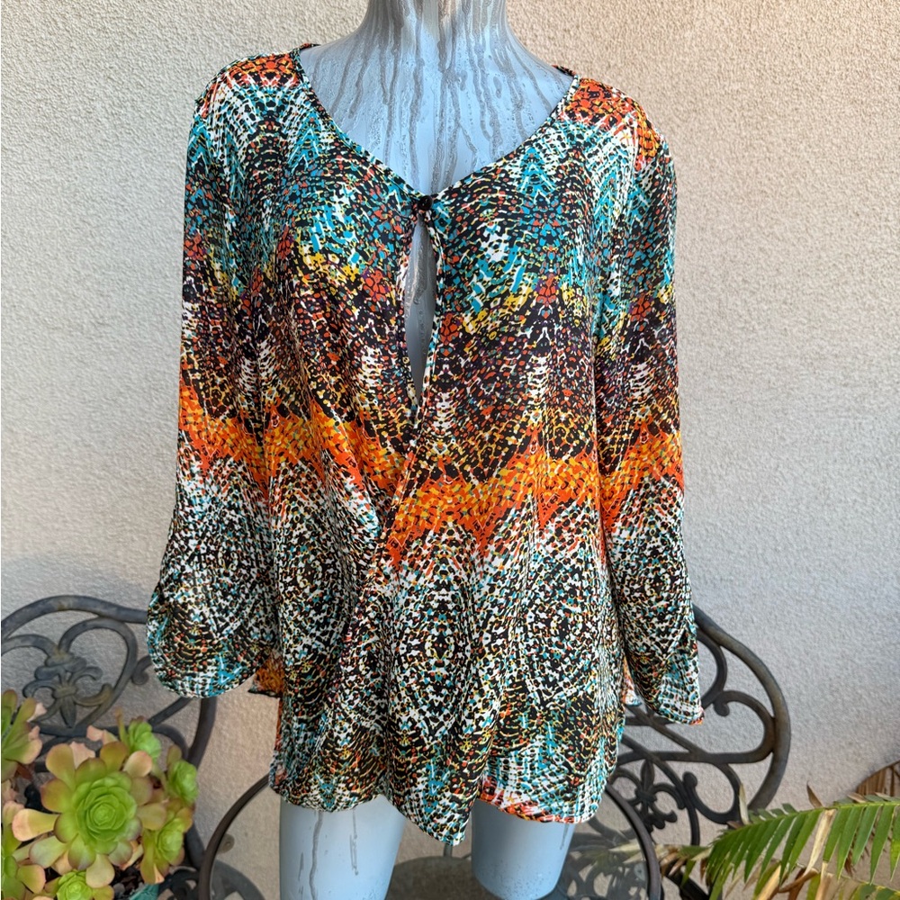3/$45 Shear Ladies Colorful Patterned Blouse